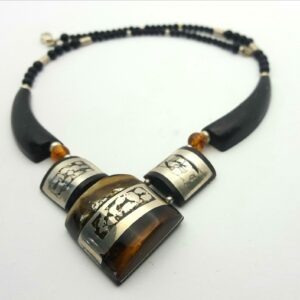 Collier Ambre "losange"