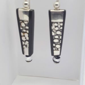 Boucles d'oreilles Totem1 ( Argent - perles murano )