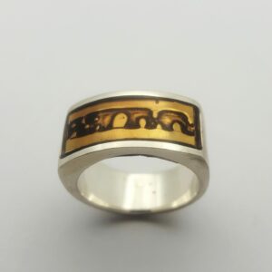 Bague argent - eau-forte bronze MCM